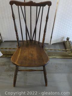 Wooden, Handmade Vintage Spindle back Side/Accent Chair 