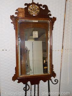 Antique Beveled Wall Mirror with Dark Wooden Frame.  Does not Include Easel 