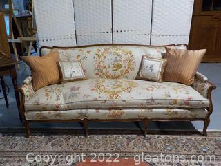 Antique Parlor Sofa in French Style (Recovered in Asian Inspired Fabric However) 