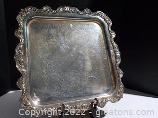 Unique Silverplate by Poole, Rectangular Butler’s Tray 