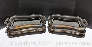 Weighty Pair of Casserole Serving Carriers 