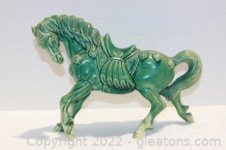 Mid Century Prancing Ceramic Horse Figurine 