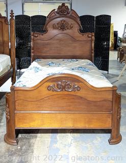 Magnificent Antique Victorian Full Size Bed, Mattress, & Box Springs 