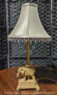 Delightful Elephant Lamp w/ Beaded Shade 