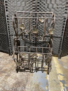 Heavy, Wrought Iron, Two Tiered Magazine/Book Rack 