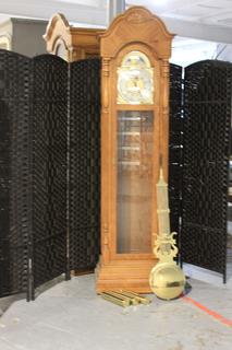 Triple Chime Oak Grandfather Clock 