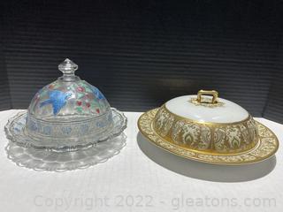 Two Unique Butter Dishes