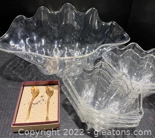 Clam Shell Serving Set (Lot of 3) 