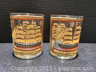 Two U.S.S. Constitution Glasses