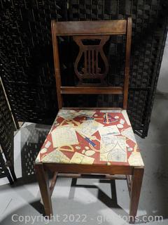 Vintage Fiddleback Armless Side Chair 