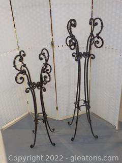 Pair of Wrought Iron Plant Stands 