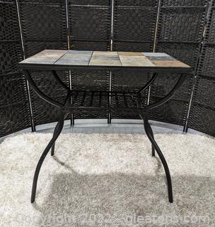 Outdoor Bar Table with Stone Tile Top 