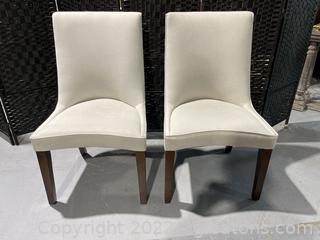 Pretty Pair of Upholstered Parsons Dining Chairs (lot of 2)