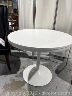 Lumisource Dakota White Wood & Steel Round Dining Table 