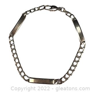 14K Yellow Gold Alternating Link & ID Style Bracelet