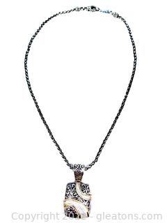 Effy Designer 18k and Sterling Silver Diamond Necklace 