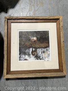 Beautiful Framed and Signed picture of a horse in Pasture