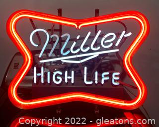 Miller High Life  Blinking Neon Sign