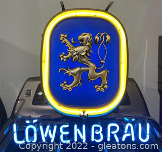 Vintage Neon Lowenbrau Lighted Beer Sign