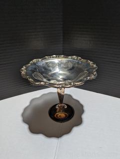 Ornate Newport Silverplate Pedestal Bowl Tray Compote 
