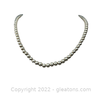 Nice Sterling Silver Beaded Necklace