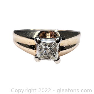 14K Yellow Gold Princess Cut Diamond (.40ct) Engagement Ring