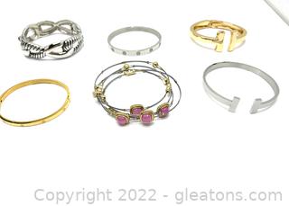 Mixed Metal Ladies Bracelet Collection (Lot of 6) 