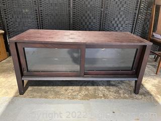 Dark Stained Wooden Entertainment Cabinet 