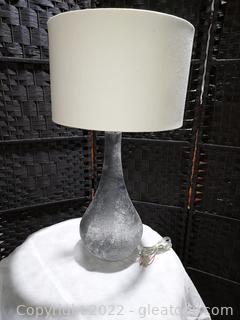 Gorgeous Grey Table Lamp with Linen Shade 