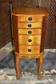 4 Drawer Wooden Jewelry Armoire 