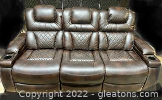 3 Person Power Reclining Leather Sofa 