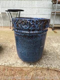 Decorative Tall Cobalt Ceramic Planter Pot