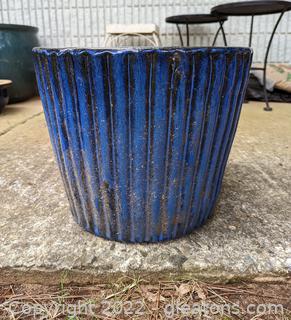 Decorative Cobalt Ceramic Planter Pot
