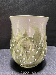 Green Floral Vase/Planter 