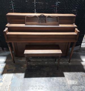 Cable Nelson Upright Piano Mfg. by Everett Piano Co. Includes Bench 