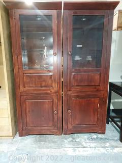 Pair of Lighted Storage/Media Cabinets 