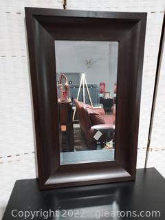 Beveled Wall Mirror with Wide Frame 