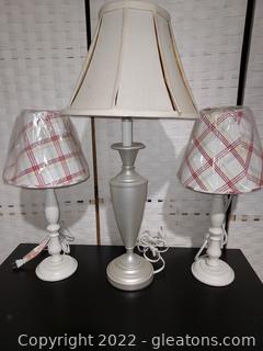 3 Cute Table Lamps with Shades 