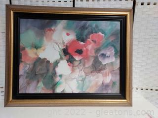 Beautiful Abstract Floral Print in Frame