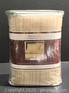 Home Classis King Size Microsuede Comforter Cover Set (NIB) 
