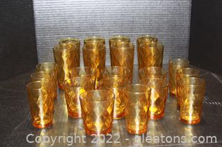 Vintage Amber Drinking Glasses (22)