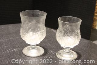 2 Etched Goblets by Orrefors