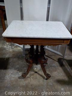 Antique Victorian Marble Top Entry/Parlor Table 