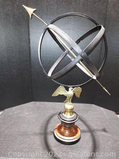 Beautiful Armillary Sundial with Brass Eagle 