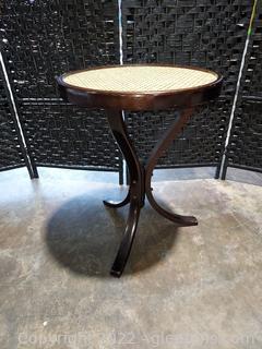 Beautiful Round Bentwood and Cane Accent Table 