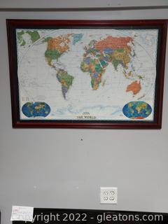 Framed National Geographic World Map (2004) 