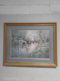Lovely Signed and Numbered Lithograph- 107/950 in Gorgeous Gold Frame 