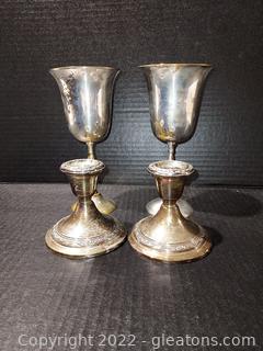 Chalices and Candle Holders (Candle Holders are Weighted Sterling) 