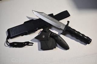 Ka-Bar TDI Law Enforcement Knife 1480-Special Force Survival Knife with Morse Code on Sheath 