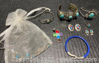 Turquoise Native American Jewelry Lot 